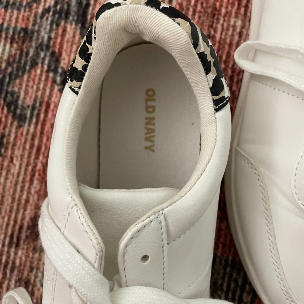 Old Navy White and Leopard Print Athletic Sneakers - Picture 5 of 5